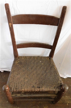 Brown Painted Mule Ear Ladder Back Chair - 31 tall 14 to Seat