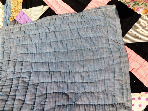 Hand Made Star Pattern Quilt - Measures 71 by 84- Some Minor Staining
