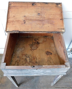 Pine Lift Top Desk with Lock - 35 1/2 tall 25 by 25