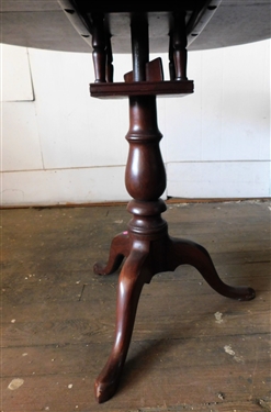 Large Walnut Bird Cage Tilt Top Table - Needs Repair where It Tilts - 28 tall 36 Across