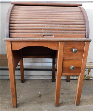 Childs C Roll Top Desk - Measures 34 1/2 tall 24  by 16 