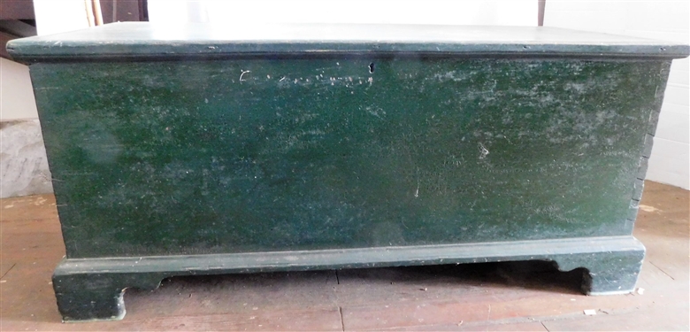 Green Painted Pine Dovetailed Case Blanket Chest - Replaced Hinges - Measures 22 1/2 tall 50 by 21