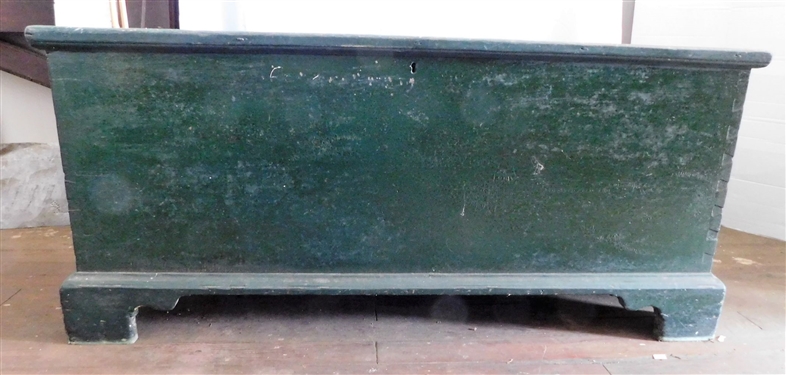 Green Painted Pine Dovetailed Case Blanket Chest - Replaced Hinges - Measures 22 1/2 tall 50 by 21