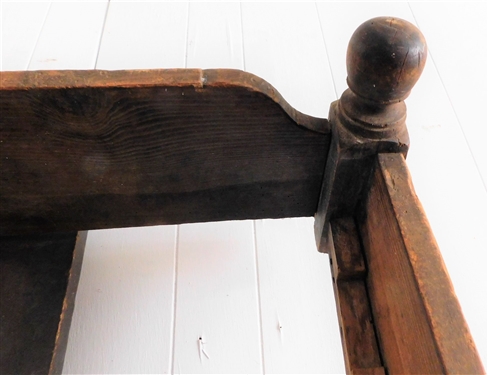 Full Sized Rope Bed with Acorn Finials - Original Finish- Head Board, Foot Board, and Wood Rails - Foot Board Needs To Be Put Together - Also Including Trundle Frame - 