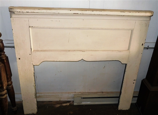 19th Century Pine Pegged Mantle - 56 1/4 tall 58 3/4 - Opening Measures 30 1/2 by 45