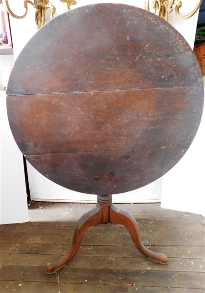 Queen Anne Tilt Top Table - Padded Feet - 29" tall 34" Across - 1 Board Needs to Be Tightened