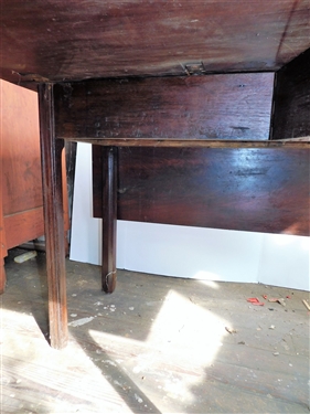 Walnut Chinese Chippendale Drop Leaf Table  - Pine Secondary Wood - Dovetailed Case - Chamfered Legs - Measures 28 1/2 tall 41 1/2 by 16 1/2 Each Leaf Measures 16 - Picture Has Shadow- Finish...