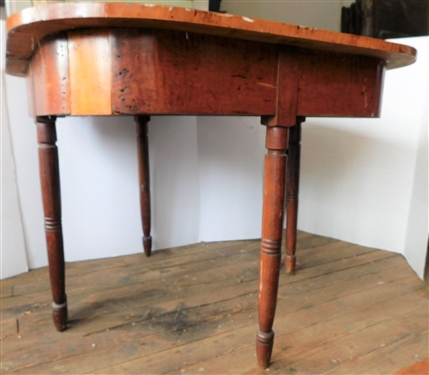 Pair of Maple Banquet End Tables - Turned Legs - Each Table Measures   29 tall 37 1/2 by 20 - One Side Has Some Paint Overspray on Top  