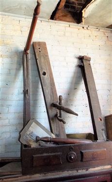 Lot of Furniture Parts - Table Legs and Base and Drawer Full of Furniture Parts 