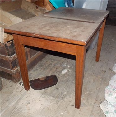 Wood Childs Table and 2 Chairs - Table Measures 23 tall 35 by 22