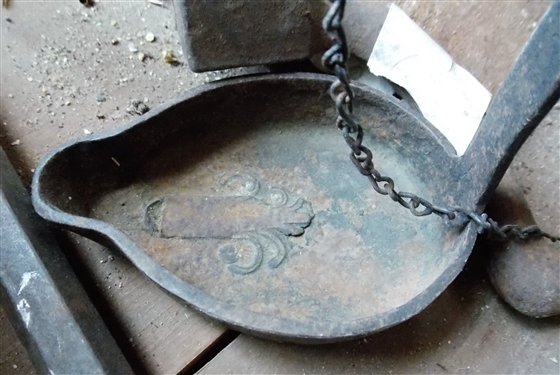 Betty Oil Lamp, Crank, and Nail Puller 