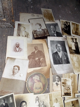 Lot of African American Photographs, Cabinet Cards, Post Cards, and Ephemera - Including Preachers From Virginia, From the Davis Family Boonsboro, Virginia and Lynchburg, Virginia - Largest Photo...