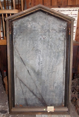 Theater Marquee Sign Frame - Metal Wrapped Wood with Galvanized Back -  Measures 57 by 33 1/2 - Missing Front Door/Glass