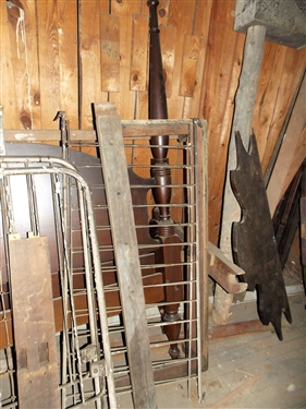 Beds, Mail Box, Iron Baby Crib, Wood Pieces, Etc. 