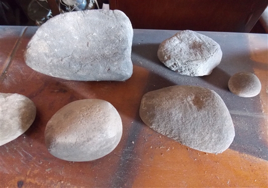 Lot of Native American Indian Artifacts including 2 Griding Stones - Largest Measures 6 by 5