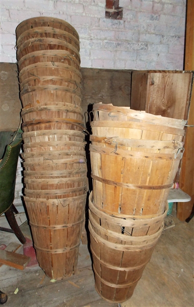 2 Large Stacks of Bushel Baskets 