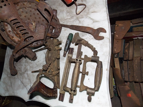 Lot of Tools Including Corn Sheller, Planes, Wrenches, Sprayer, Etc.