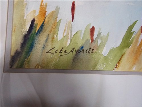 Watercolor Painting of Ducks by Lela Averett - Artist Signed - Painting Measures 18 by 24