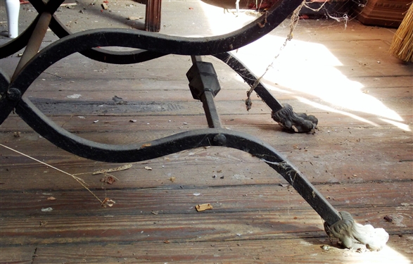 Nice Metal Claw Foot Coffee Table with Granite Top - Table Measures 18 1/2 40 1/4 by 19