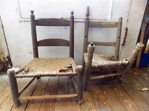 Primitive Pegged Childs Ladder Back Chair -23 Tall 