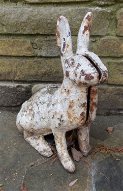 2 Piece Cast Iron Rabbit - Needs Screw and Missing Part of 1 Foot - Measures 11 1/2" tall 11" Long