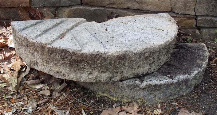 Mill Stone - Broken in Half - Measures 24" Across Each Half Approx 12" -
