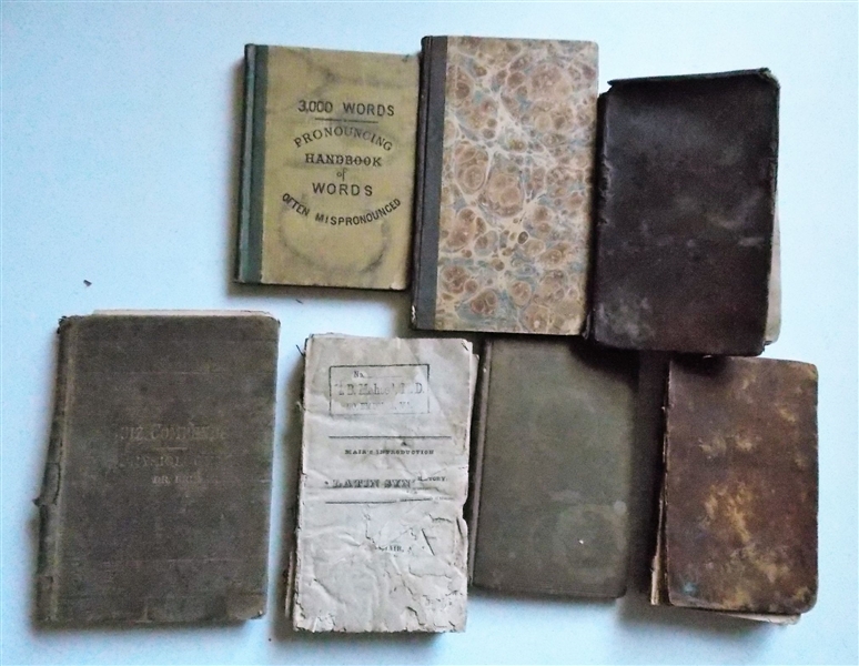 7 Books Belonging to H.B. Mahood, MD - including 1853 "The Presbeyterian Controversary" "Wonders of Nature and Art of Japan" 1847 "Family Government" and Others - All in Rough Condition 