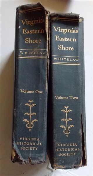 "Virginias Eastern Shore" Volumes I and II by Virginia Historical Society - Spines are Rough - 