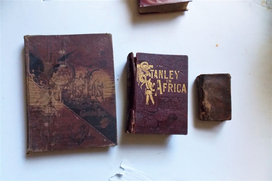 "Stanley in Africa" Engravings, Colored Plates, and Maps" - Rough Condition, "Miltons Paradise Lost" - Rough Conditon and Small Leather Bound Book - All from The Collection of H.B. Mahood, MD