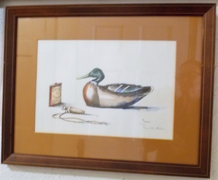 Mary Ellen Golden Artist Signed and Numbered 60/550 Duck Print - Framed and Matted - Frame Measures - 14 1/2" by 18 3/4"