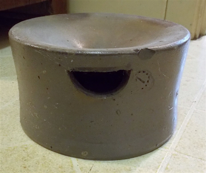 Virginia Pottery Spittoon with Stamped 1 in Circle - Measures 4 1/2" tall 8" Across