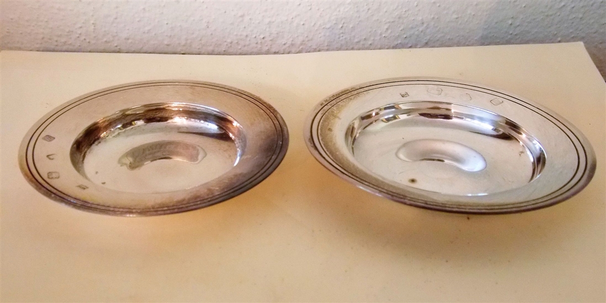 2 Hallmarked Silver Bowls Measuring 3 3/4" and 4 1/4"