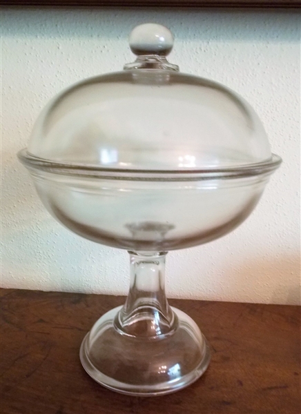Large Preserve Stand - Measures 12" Tall 8 1/4" Across - Bubbles in Glass