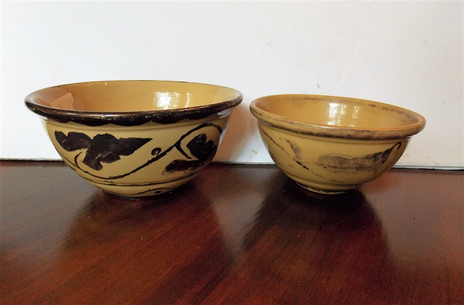 2 Luster Ware Bowls Signed - R Henry 24 Largest Measures  3 1/2" tall 7" Across