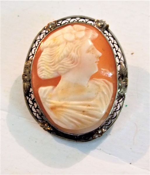 Cameo Brooch - Measures 1 1/4" by 1"