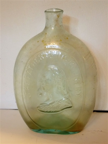 Dyottville Glass Works Philada  - "Gen. Taylor Surrenders - The Father of His Country" Broken Pontil Bottle - Measures 8 1/2" tall 5 1/2" Wide