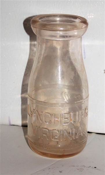 Lynchburg Virginia - Lynchburg Dairy Half Pint Bottle - 5 1/2" tall