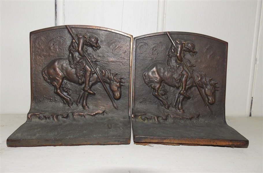Pair of Metal End of Day Bookends