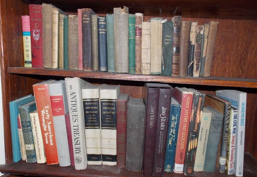Lot of Books including "Civil War", "Harry Truman", "Cicero Delphini", "How to Train Hunting Dogs", "War Reminices", "Wesley Sermons"