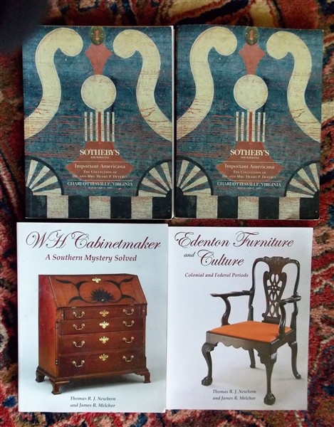 "W.H. Cabinetmaker - A Southern Mystery Solved" "Edenton Furniture and Culture" Both by Thomas R. J. Newbern and James R. Melchor and 2 Southbys Catalogs "Important Americana The Collection of Dr....