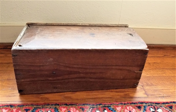Pine Candle Box Circa 1750 - Campbell County Virginia - T Nail Construction - Measures 7 1/2" tall 18 1/4" by 9" - NO CONTENTS