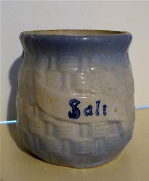 Salt Glaze Salt Crock - Glaze Missing on Small Area of Back - Measures 5 1/2" tall 5" Across