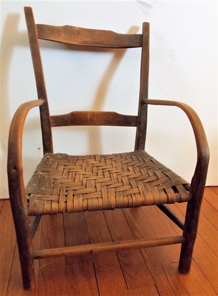 Childs Bent Wood Arched Back Arm Chair - From Hillsville Virginia Area - Measures 20" tall 13" Wide