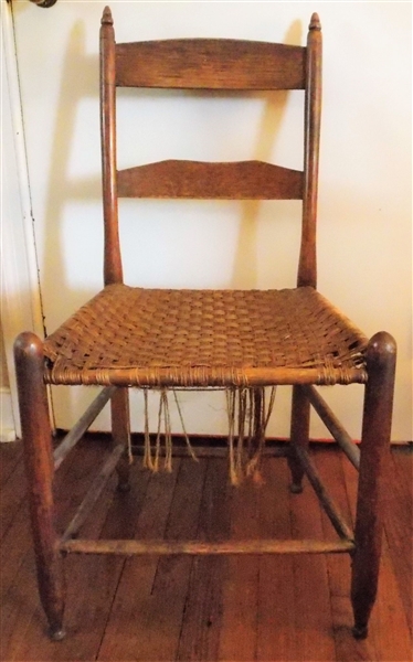 Ladderback Chair with Acorn Finials and Unusual Foot From the Harrisonburg Area of Virginia 
