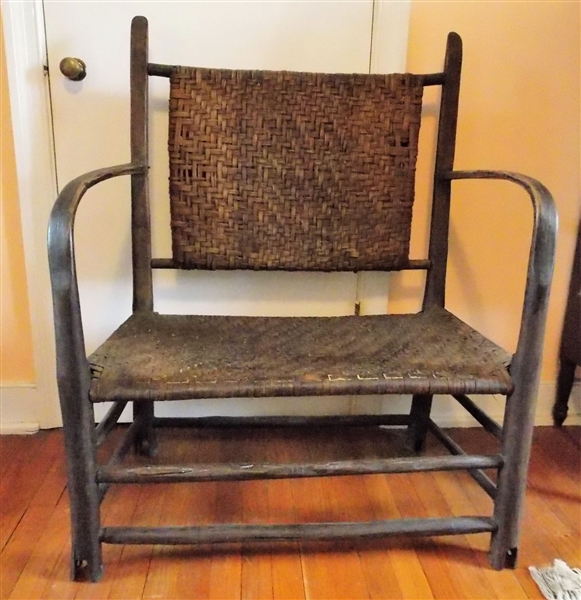 1850 Campbell County Virginia Mammy Chair - Original Paint - Missing Runners/Rockers at Bottom - Measures 40 3/4" tall 32 1/2" by 17"