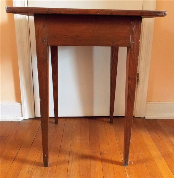 Pine Tapered Leg Table Pegged and T Nails - Measures 30" tall 24 1/4" by 19 1/2"