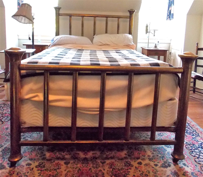Nice Full Sized Brass Bed - With Bedding