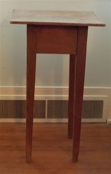 Pine Lamp Table with Single Scrub Board Top - Tapered Legs - Measures 29" tall 17" by 13 1/2"