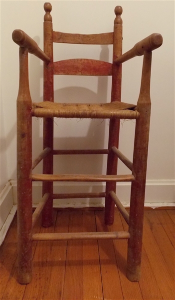 1820 Nash County, NC Table Chair with Red Paint - Measures - 34" tall 14 1/2" by 13" Measures 21" to Seat