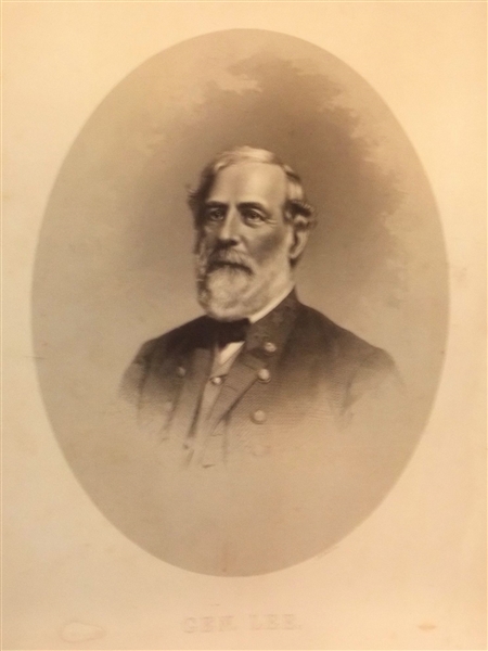 Robert E. Lee Print by J.A. ONeill - Elias Dexter & Son New York - Framed in Gold Gilt Frame - Some Gold Loss - Frame Measures 29" by 25"